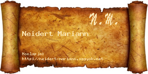 Neidert Mariann névjegykártya